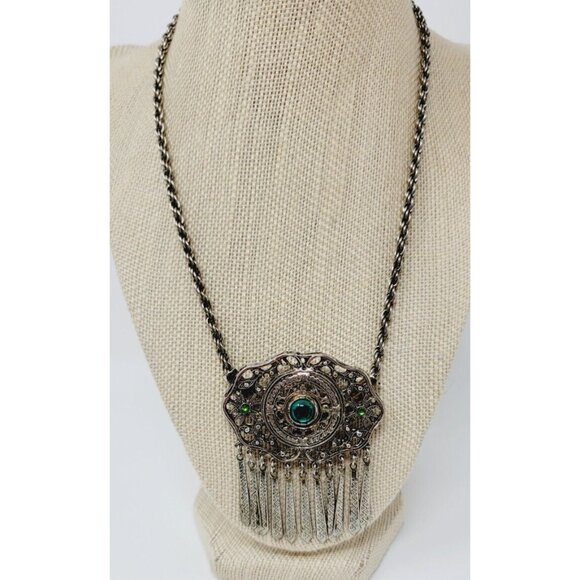 Vintage Silver tone BOHO style Tassel Necklace - Picture 1 of 5